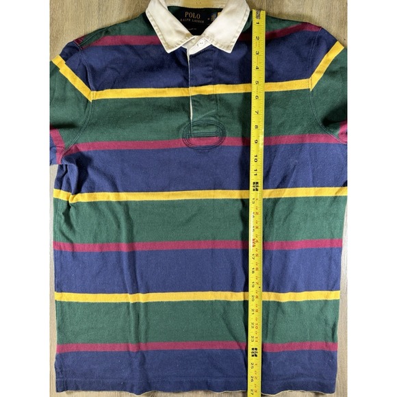 Polo Ralph Lauren Men's Rugby Shirt M Classic Fit Striped Colorblock Long Sleeve - Picture 6 of 8